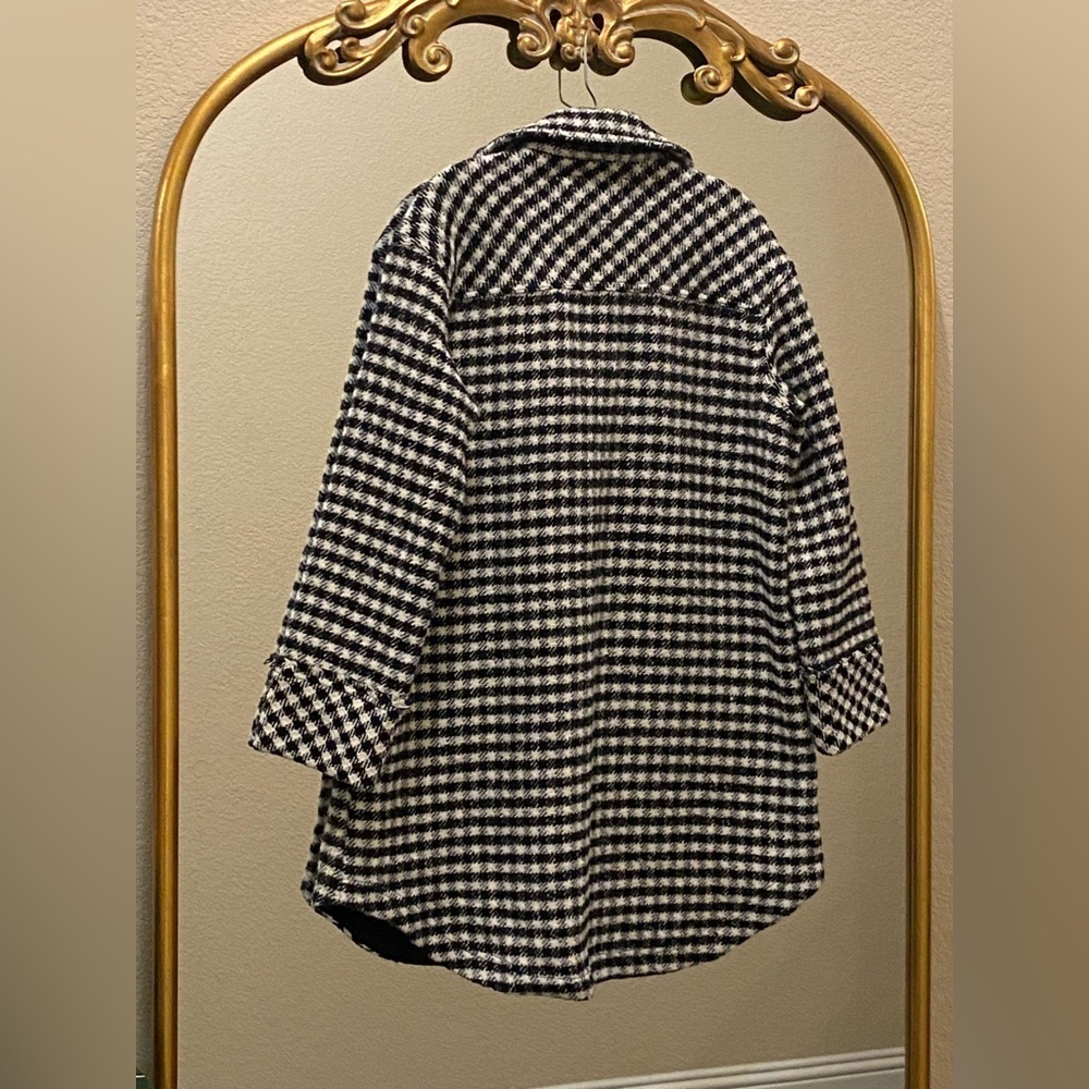 Free People We The Free Get Around Houndstooth Oversized Shirt Jacket Size XS - Picture 10 of 13